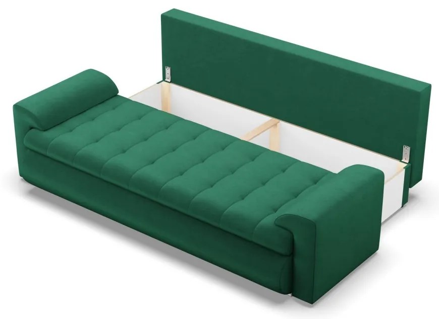 Tokio kanapéágy, bársony, zöld