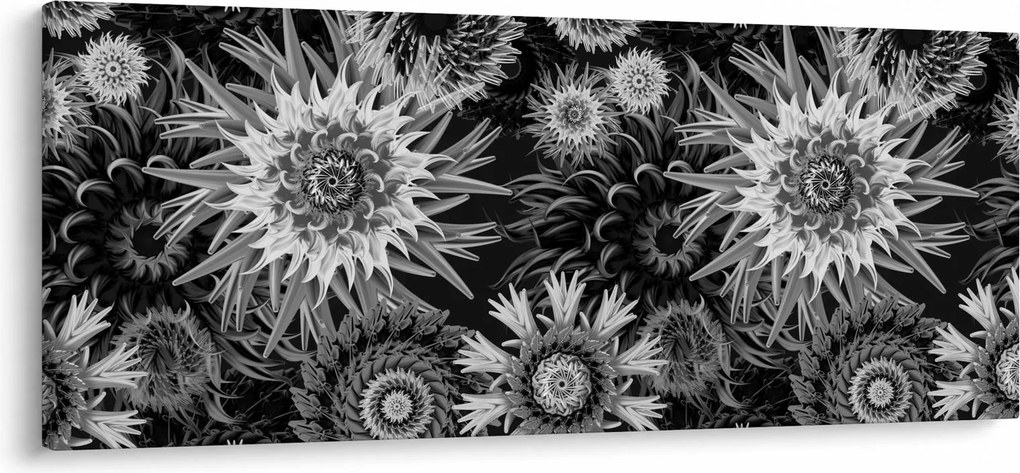 Kép - Fekete és fehér gyűszűvirág (120x50 cm)