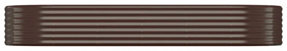 barna porszórt acél kerti magaságyás 249x100x36 cm