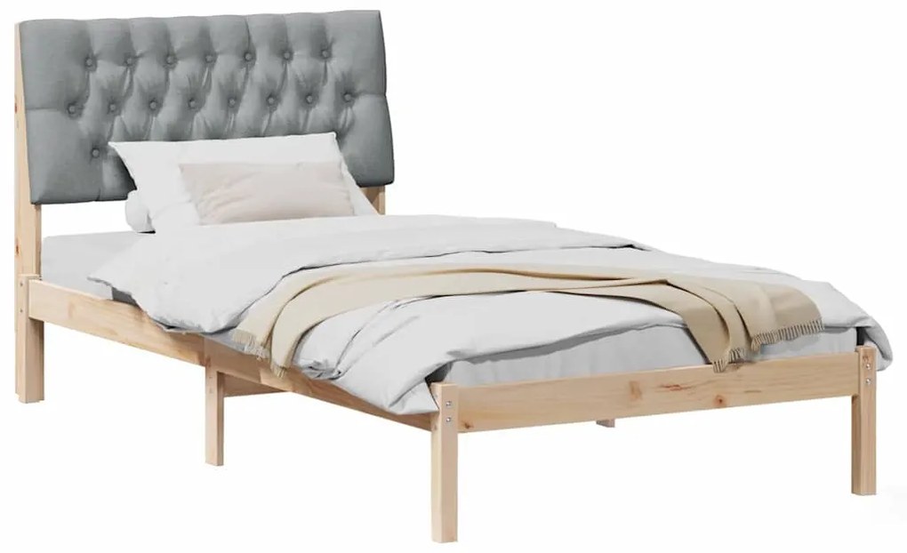 Ágykeret Kárpitozott Fejtámlával fejtámlával Barna 100 x 200 cm