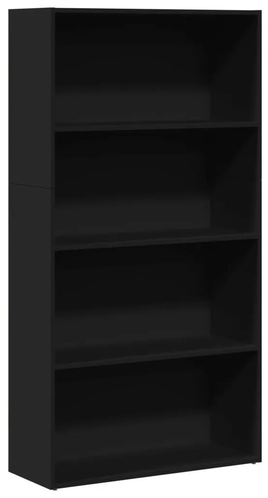 fekete szerelt fa könyvespolc 80 x 30 x 152 cm