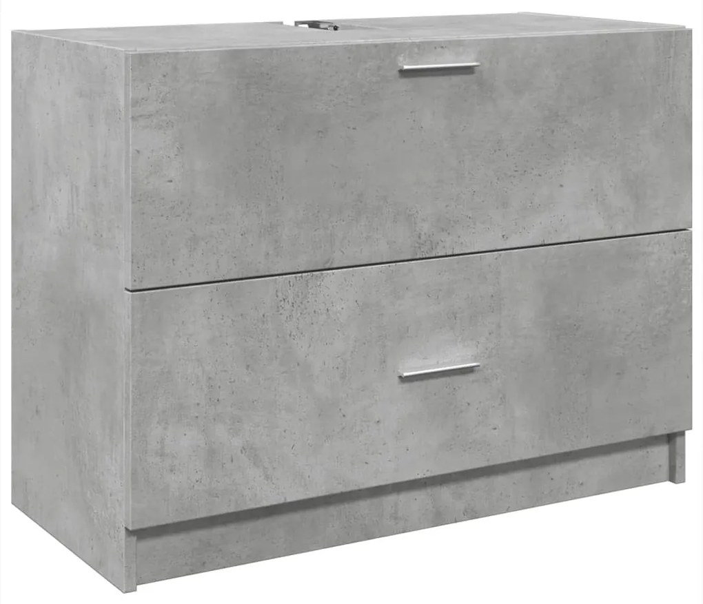Betonszürke szerelt fa mosdószekrény 78 x 37 x 59 cm