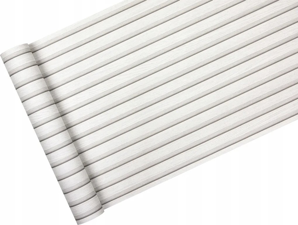 Lamellákat utánzó exkluzív tapéta Világosszürke