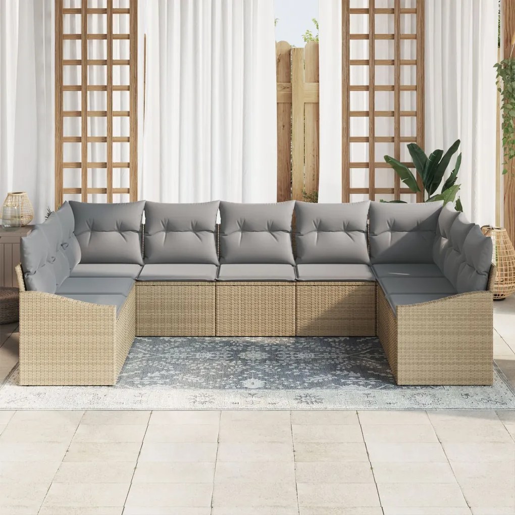 Kert étkező szett párnával 9 pcs Beige és Világosszürke
