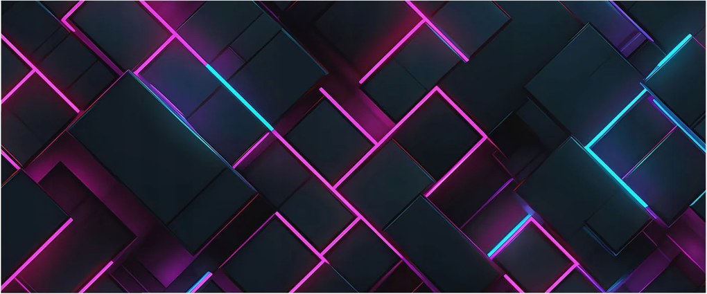 Fali tapéta Panoráma Neon geometria 250x104 Ragasztó