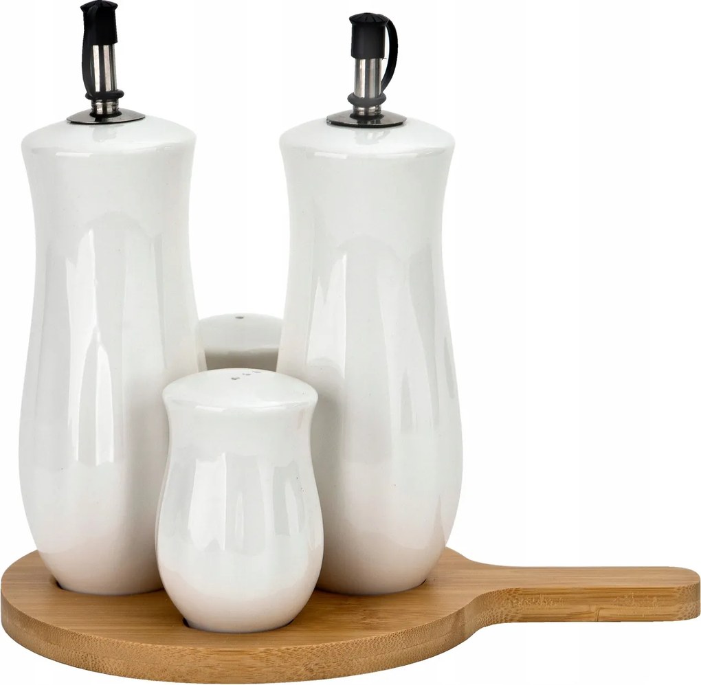 Fűszertartó szett bambusz alapon natúr kerek Ambition