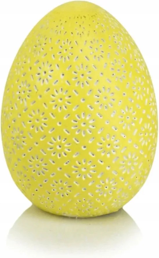 Sárga kerámia húsvéti tojás figura 10 cm