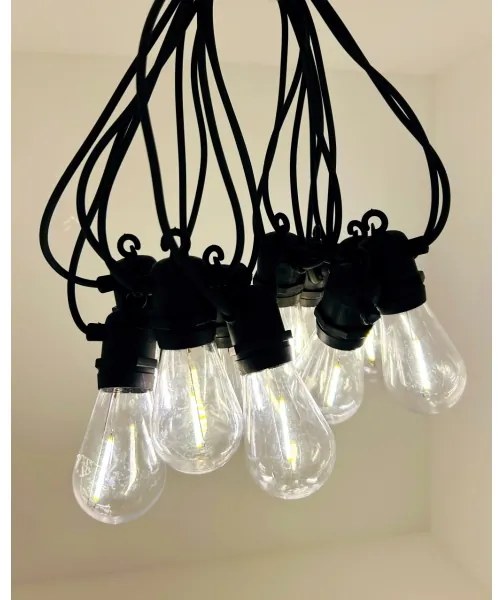 LED kültéri dekorációs fényfüzér 10xLED/0,36W/230V 8 m IP44 fekete