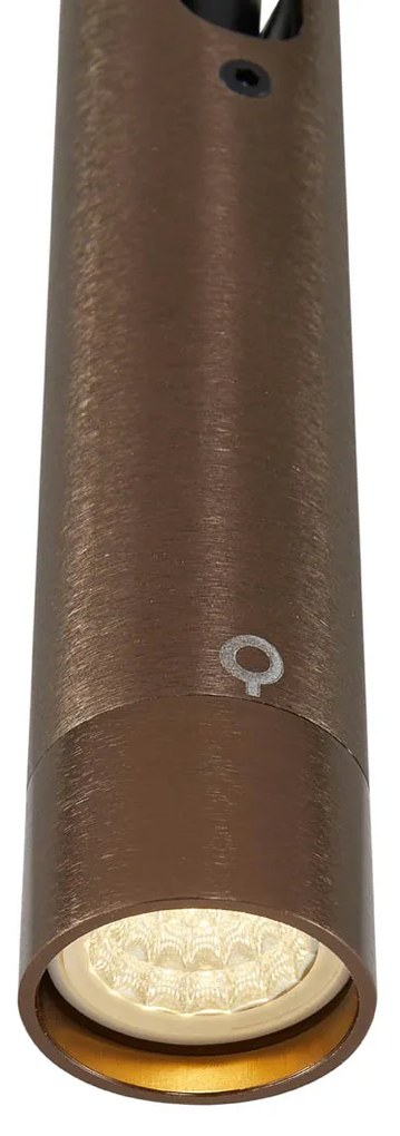 Modern sínrendszer 6 spotlámpával és 4 függőlámpa sötét bronz 1 fázisú - Slimline Uzzy Keno