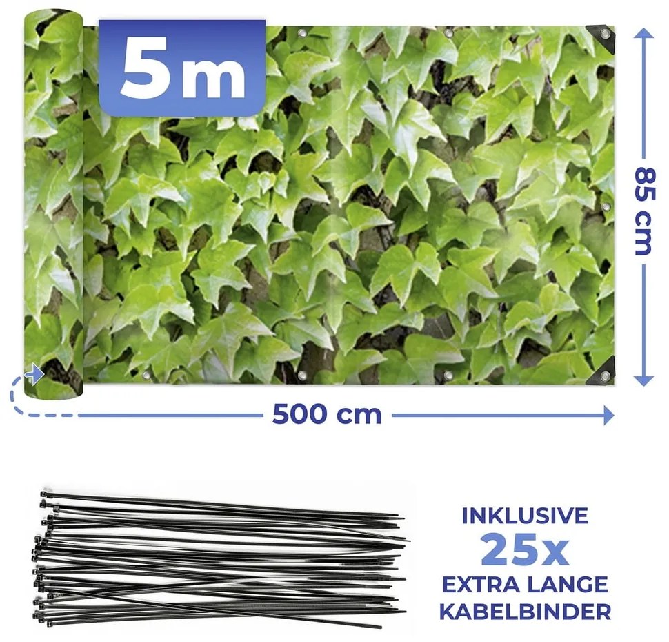 Zöld műanyag belátásgátló erkélyre 500x85 cm Wilder Wein – Maximex