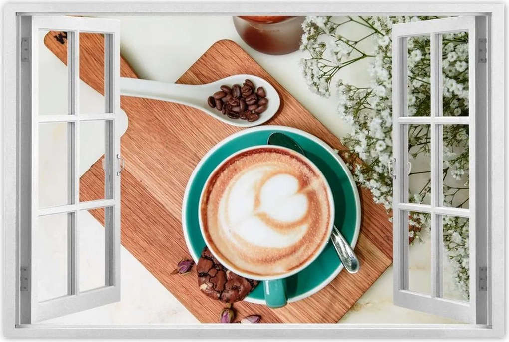 Poszter 60x40 Kávé cukor nélkül Fitt leszek