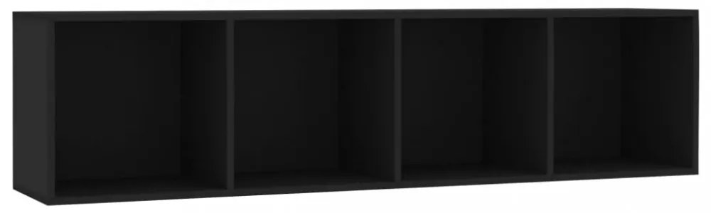 fekete könyv-/TV-szekrény 143 x 30 x 36 cm