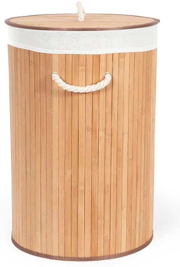 Round kerek bambusz szennyeskosár - Compactor