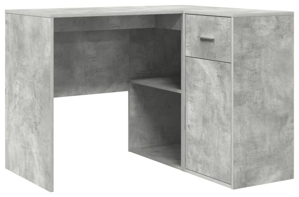 Sarokíróasztal Beton Szürke 102x88x75 cm Mérnöki fa
