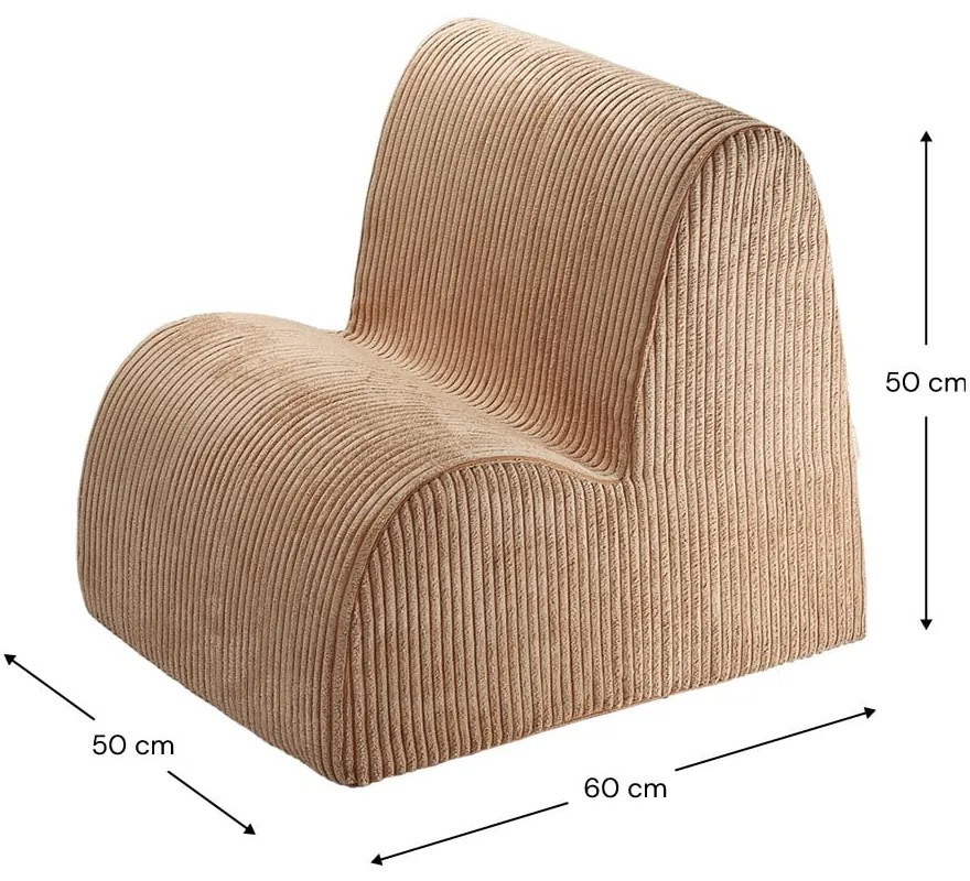 Barna kordbársony gyerek fotel Cloud – Wigiwama