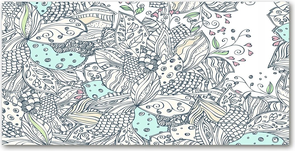 Konyhai panel Virágos mintás 140x70 cm Ragasztó