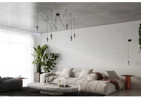 Sollux SL.1161 - Csillár zsinóron NESO 5xE27/15W/230V pók beton