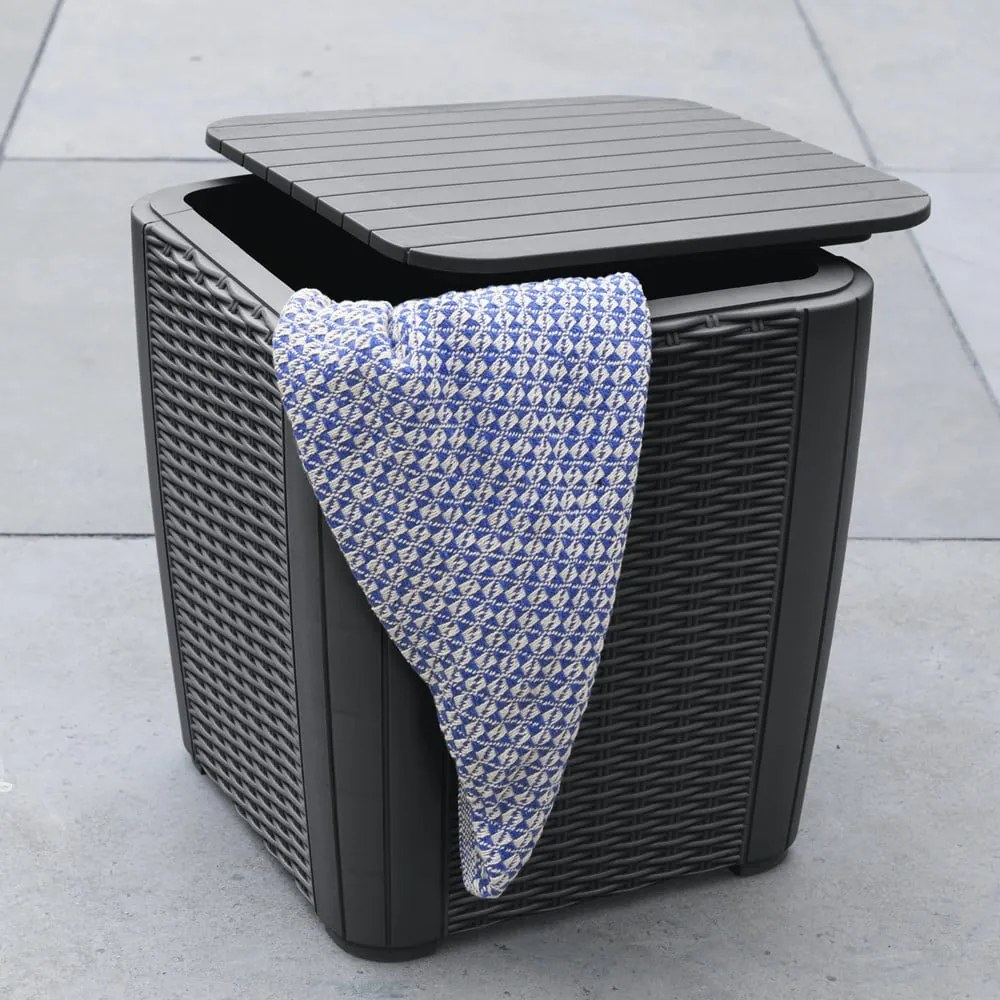 Műrattan kerti tárolóasztal 39x39 cm Luzon – Keter