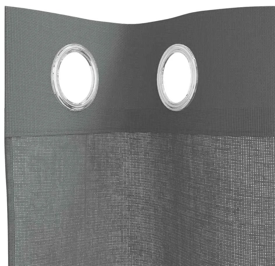 2 db sötétszürke fátyolfüggönyök rojtokkal 140x140 cm