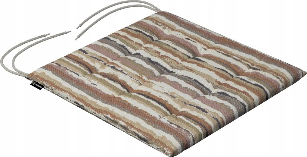 Károly székpárna 40x40 olíva-narancs csíkos, krémszínű alapon