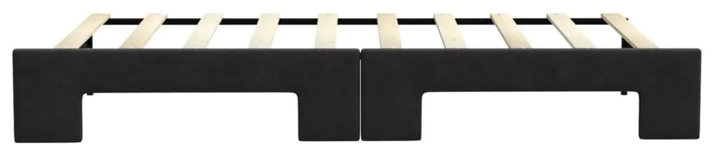 fekete kihúzható szövet heverő 90 x 190 cm