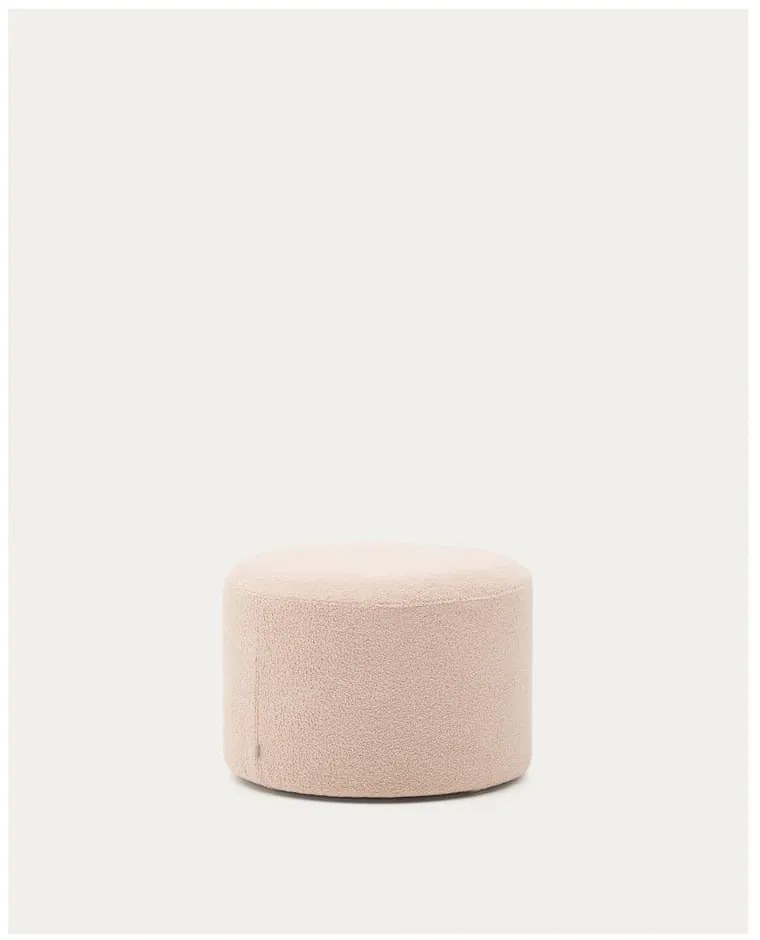 Világos rózsaszín buklé puff Kaeli – Kave Home