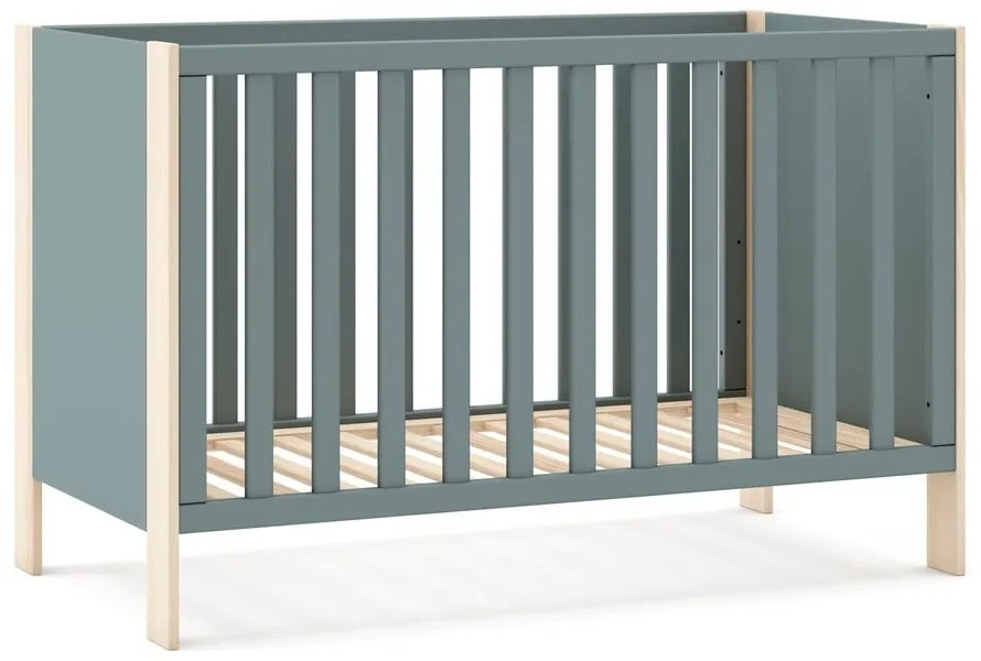 Natúr színű-szürkészöld babaágy 60x120 cm Esteban – Marckeric