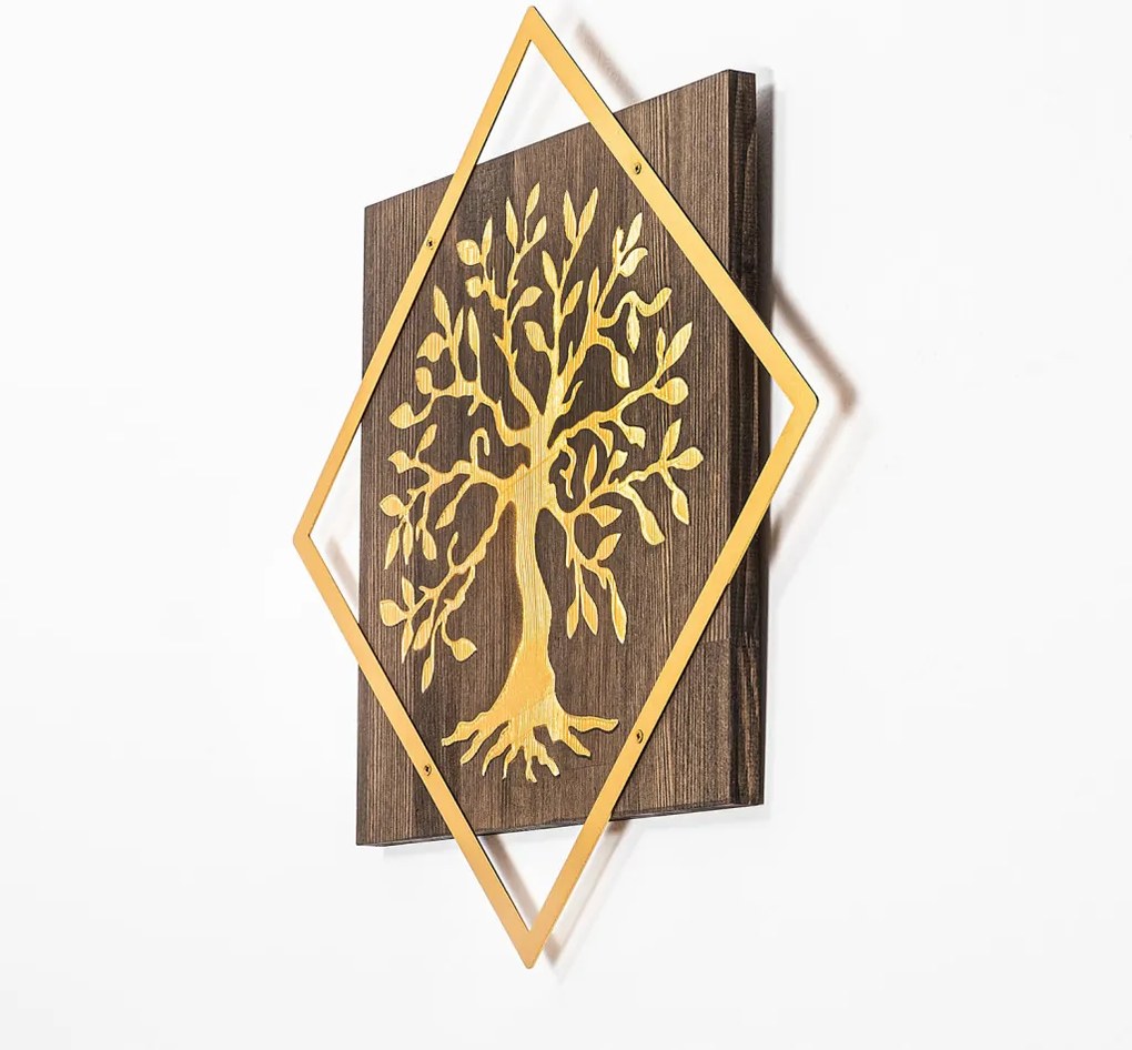 Tree v2 - Gold fa-fém faldekoráció