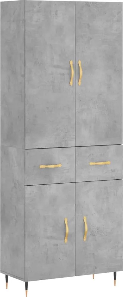 vidaXL betonszürke szerelt fa magasszekrény 69,5 x 34 x 180 cm