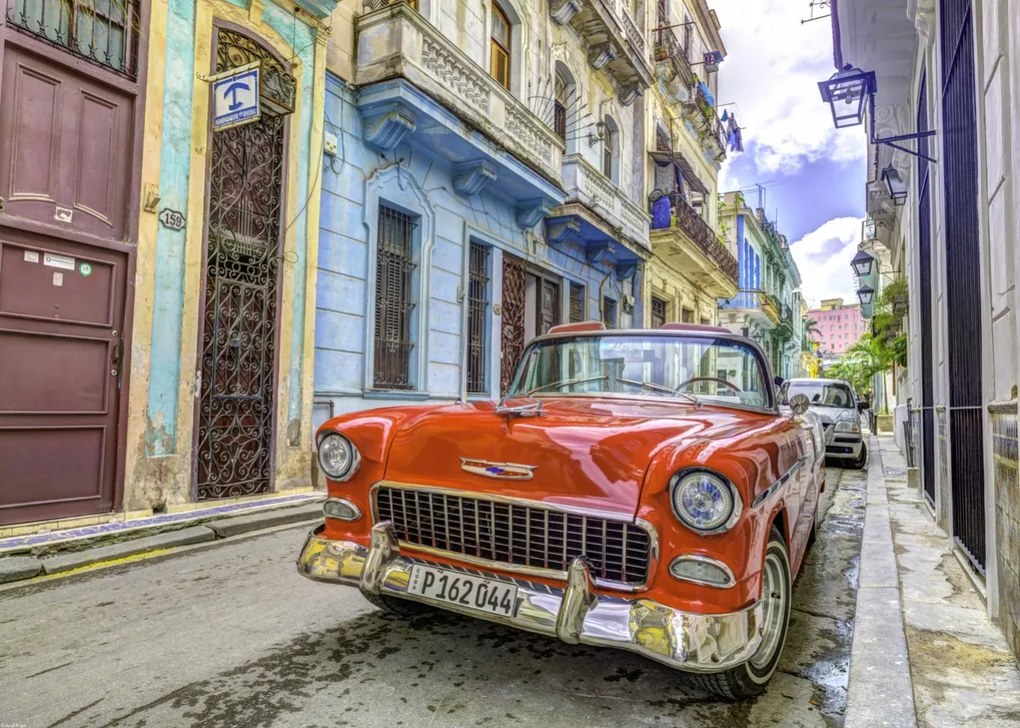 Poszter 70x50cm Antik autó Havannában, Assaf Frank