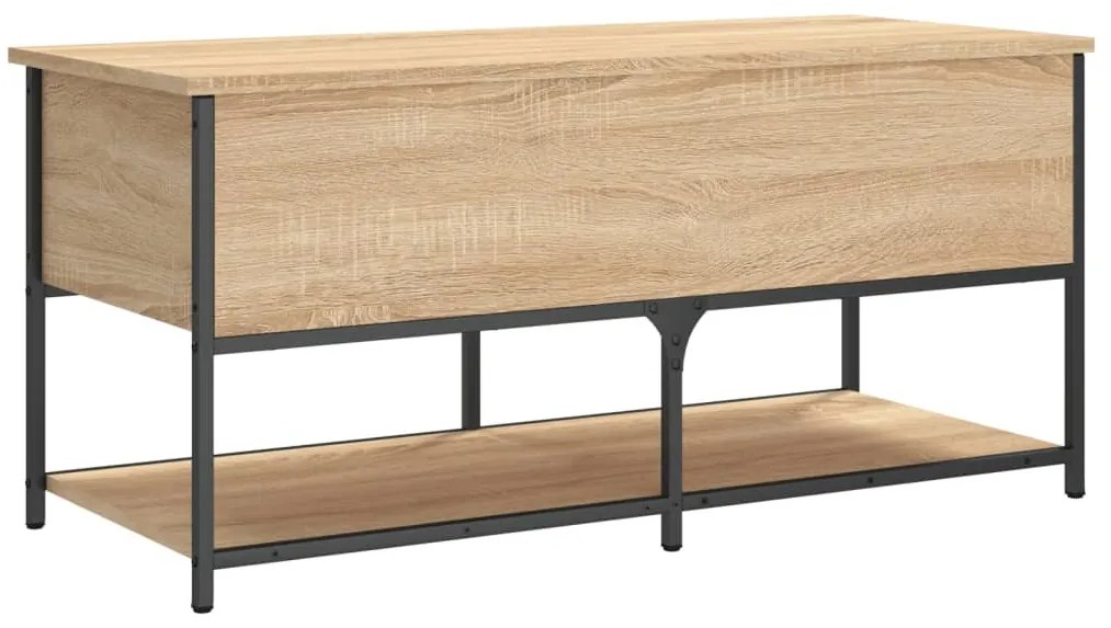 sonoma tölgy színű szerelt fa tárolópad 102x42x46 cm