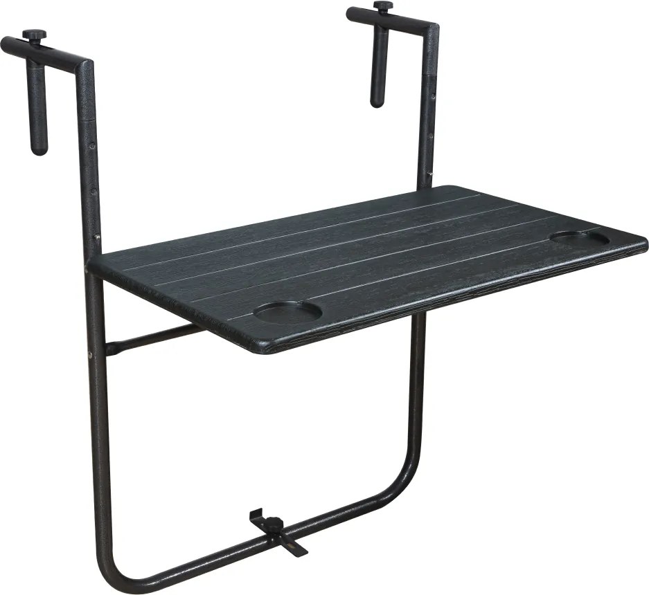 Összecsukható erkély asztal, fekete, UZOR