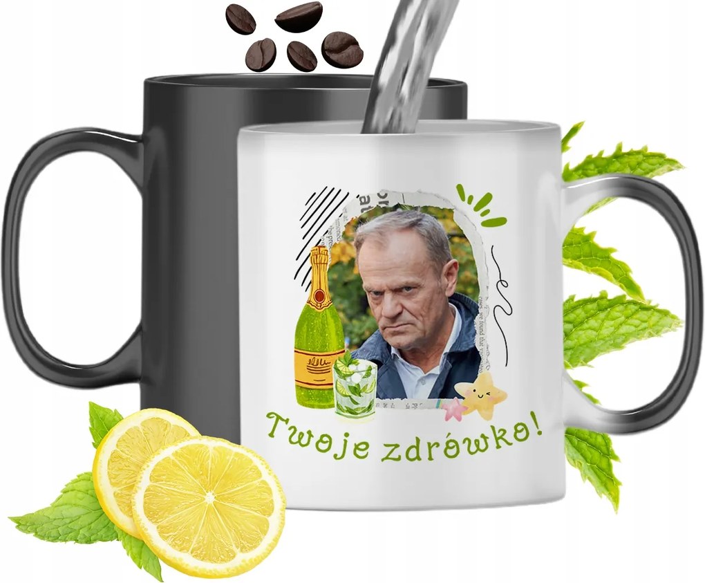 Donald Tusk Színváltó Mágikus Bögre fényképes nyomtatással