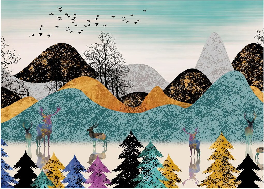 Grafikus kép szarvas (70x50 cm)