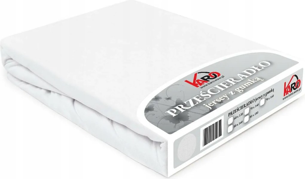 Gumis jersey lepedő 70x140 fehér Constance Karo