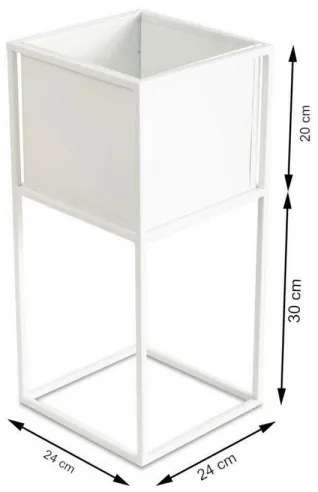 Virágállvány 50x24 cm, fehér