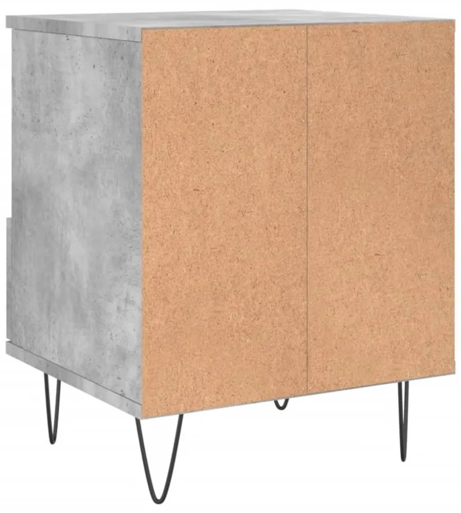 2 db betonszürke szerelt fa éjjeliszekrény 40 x 35 x 50 cm
