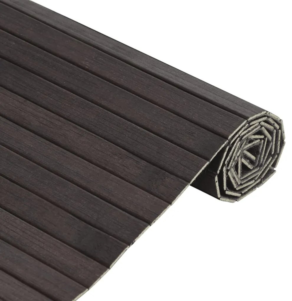 négyszögletű sötétbarna bambusz szőnyeg 60 x 400 cm