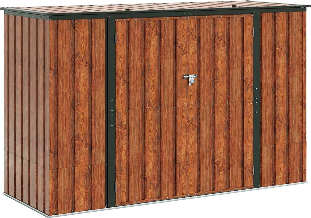 vidaXL Kerti Tároló Doboz Barna 214 x 82 x 132 cm Acél