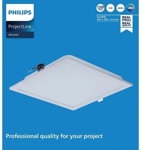 Philips - LED Beépíthető lámpa PROJECTLINE LED/15W/230V 29,5x29,5 cm