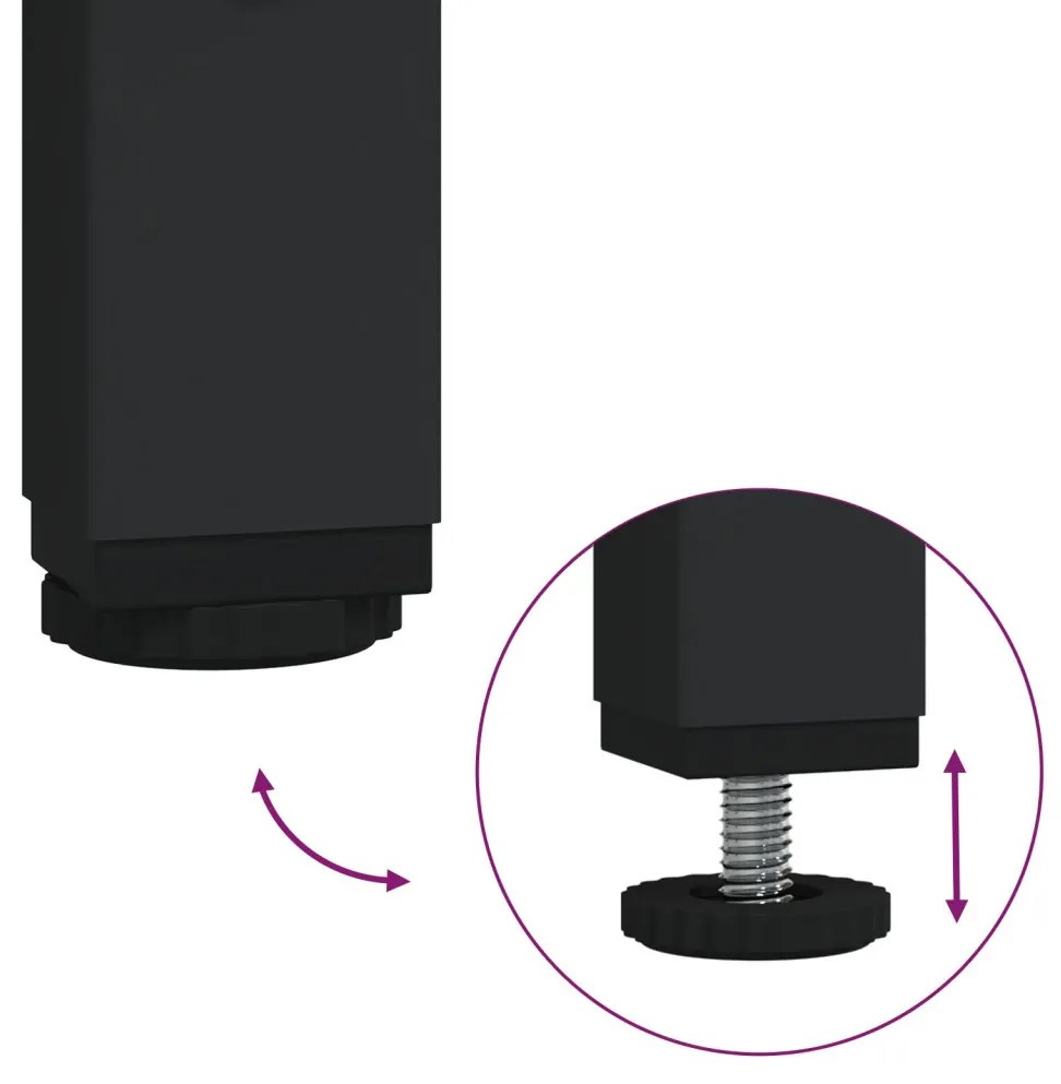 Kisasztal készlet polcokkal 2 pcs Szürke Sonoma és Fekete