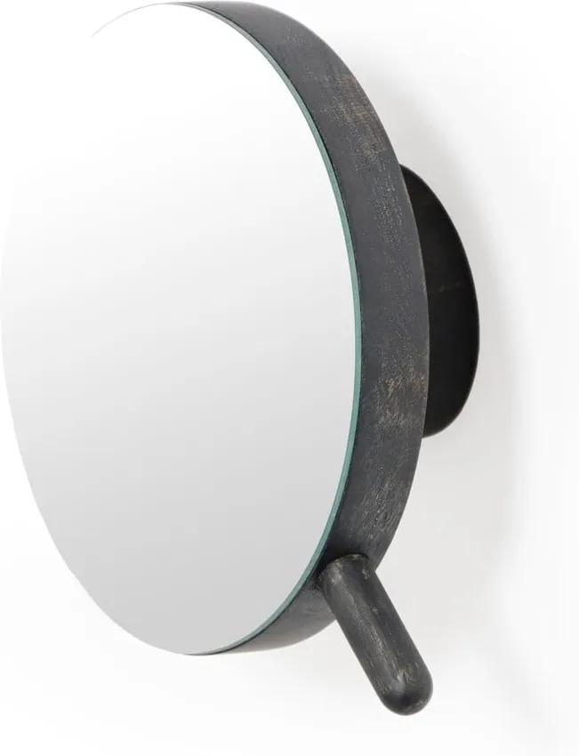 Slimline fekete nagyítós kozmetikai fali tükör tölgyfából - Wireworks