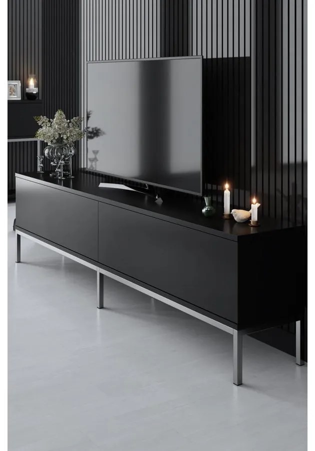 TV szekrény Lord - Black, Silver