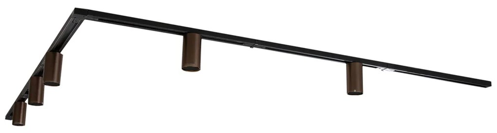 Modern sínrendszer 5 sötét bronz spotlámpával, 1 fázisú GU10 50 mm - Iconic Ruby