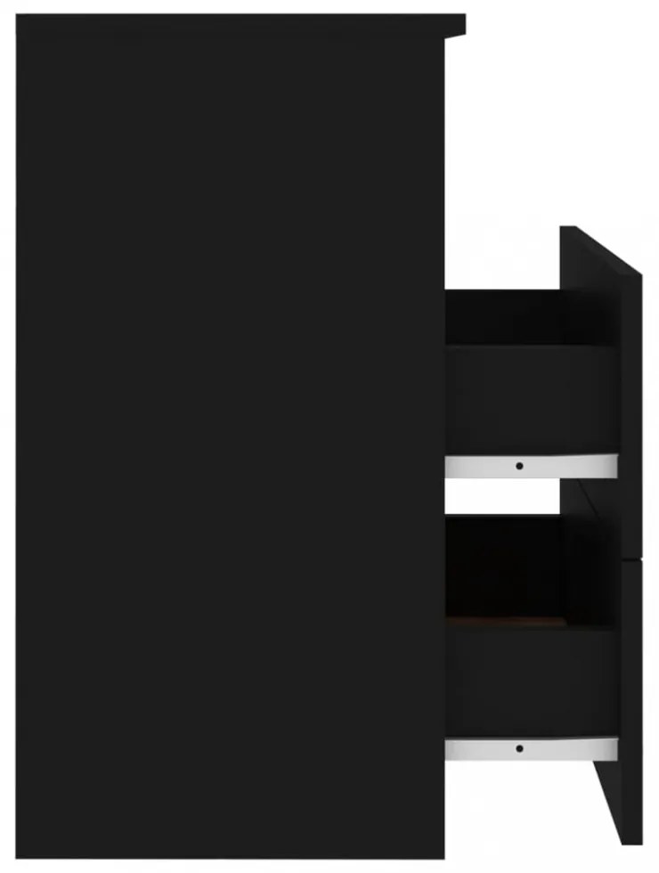 2 db fekete éjjeliszekrény 50 x 32 x 60 cm