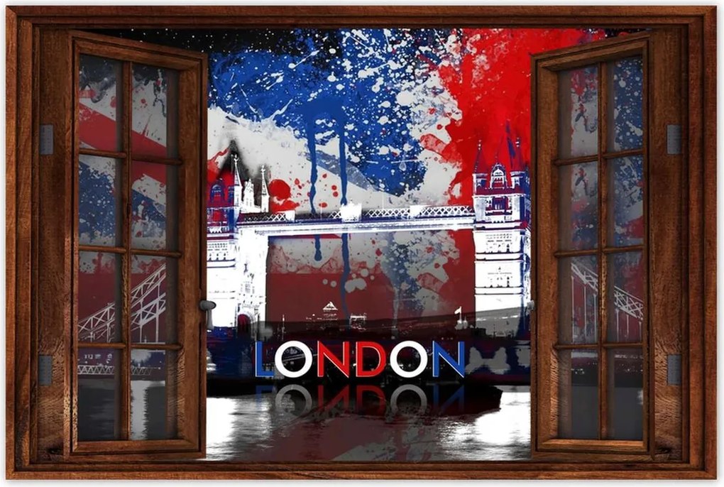 Poszterek 60x40 Tower Bridge zászlóval