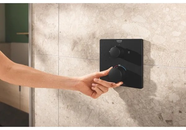 GROHE 348822430 - PRECISION 250 × 250 mm fekete zuhanyszett