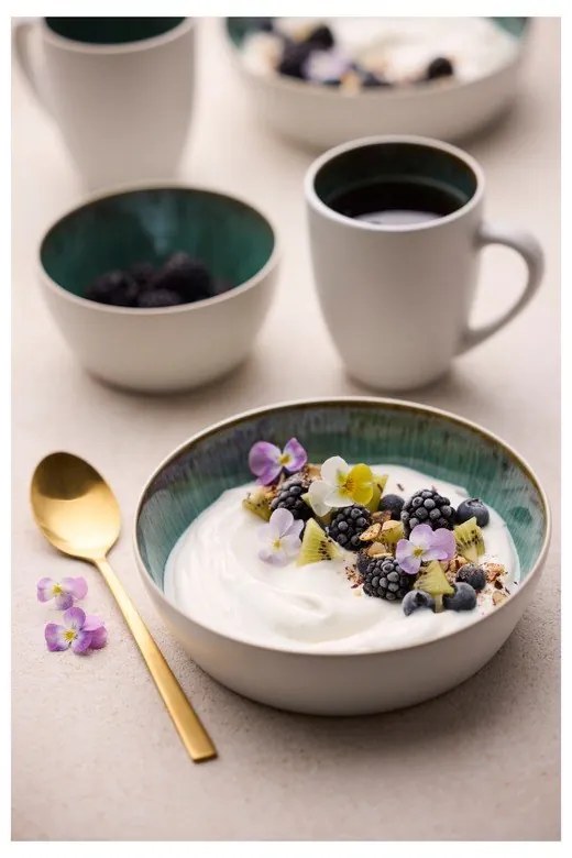 Fehér-zöld kőedény tálka 400 ml Gastro White/Green – Bitz