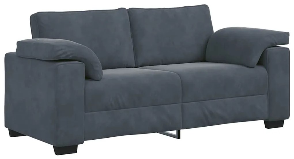 sötétszürke bársony loveseat kanapé 140 cm