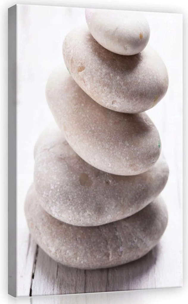 Vászonkép falikép fehér bézs spa kövek 40 x 60